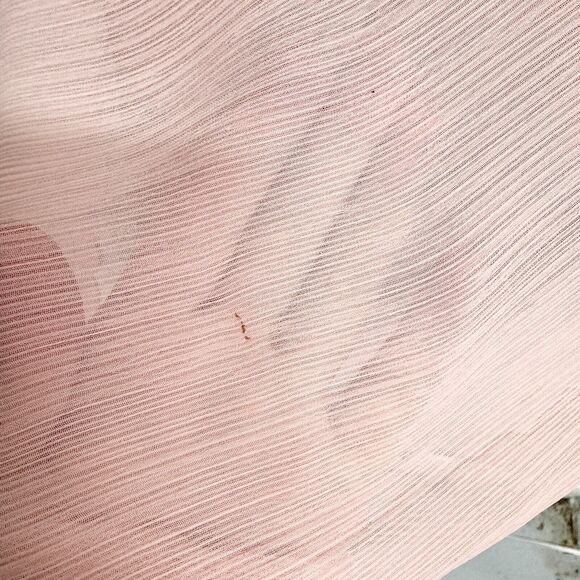 Ultra Dress Maxi Women Size 8 Pink Abstract Asymmetrical Deep V Neck Sheer - Picture 4 of 5